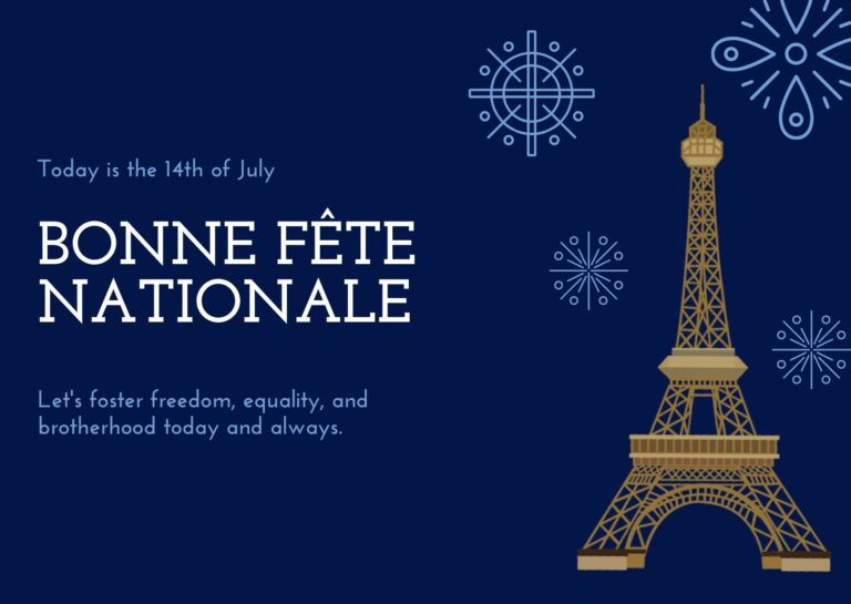 Bastille day Greeting In English and French - Greetings MSG